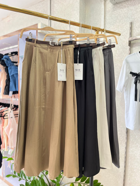 Ladies Classy Belted High Waist Skirts